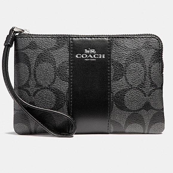 Coach Handbags - Coach CORNER ZIP WRISTLET IN SIGNATURE CANVAS